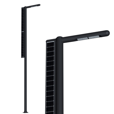Solar street light - solar panels are perpendicular to the light pole​