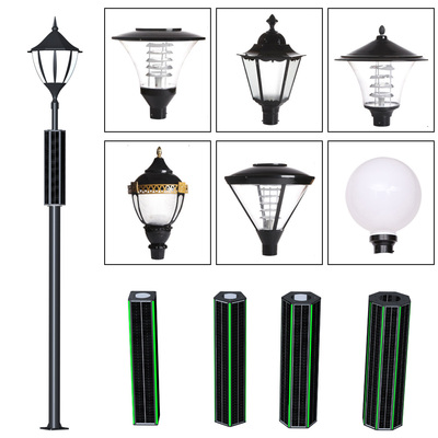 3-Meter Solar Garden Light with Vertical Solar Panel - Energy-Saving for Courtyards