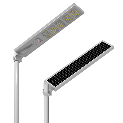 All-in-one solar street light auto-dimming