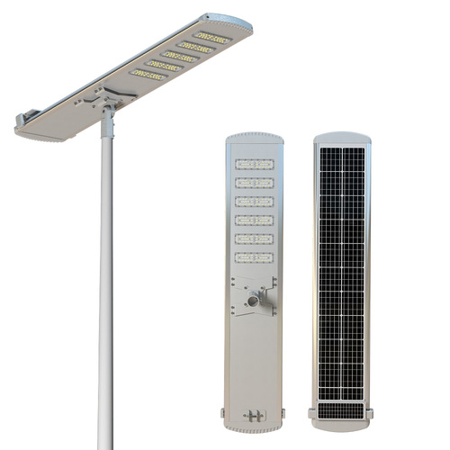 All-in-one solar street light with a cleaner for self-cleaning